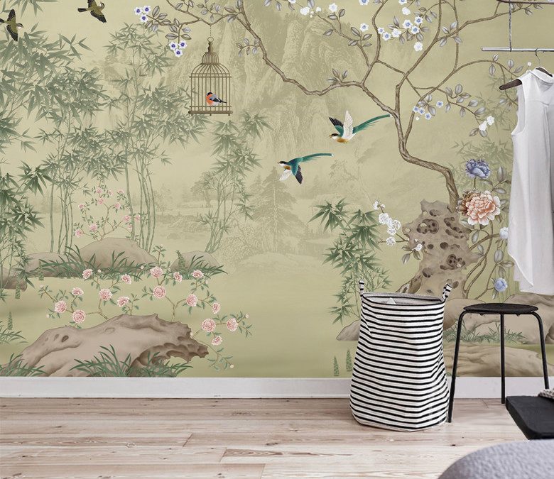 Tapisserie Murale Japonaise Suspendue - Décoration Chambre, Bureau - Fournie Avec Corde Et Poteau